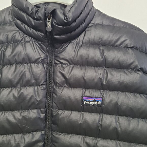 Patagonia Goose Down Sweater Puffer Jacket Full Zip Black Men’s Size Medium - Picture 4 of 11